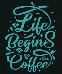 Obraz premium Coffee t-shirt design vector illustration.