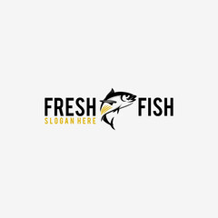 Yellowfin Tuna Outline Fish Fishing Apparel Black White Logo Design