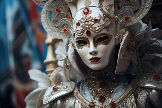 Venetian Mask, Original White Mask To Paint, Venice Mask Stock Image -  Image of costume, close: 240207355