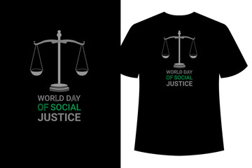 World social justice day vector t shirt design. February 20