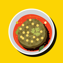 Dal vada. Tea time snack Vector, illustration, colorful graphic
