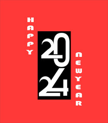 Happy new year 2024 design. Premium vector design for poster, banner, greeting and new year 2024 celebration.