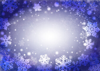 雪の結晶　イメージ　背景　ブルー