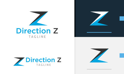 Logo design icon abstract geometric letter Z with modern and tech style, simple initial alphabet