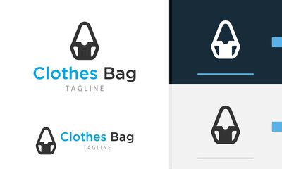 Logo design icon of geometric shopping bag with clothes design on it for fashion or clothing