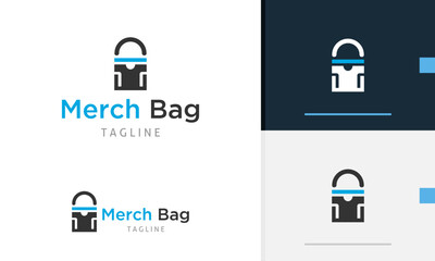 Logo design icon of geometric shopping bag with clothes design on it for fashion or clothing