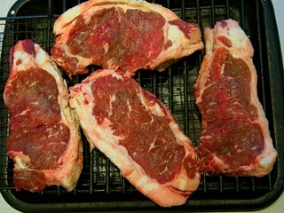Beef sirloin steaks prepared and grilled
