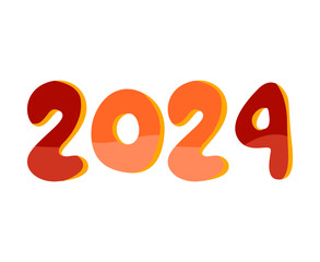 2024 Happy New Year Abstract Maroon And Orange Graphic Design Vector Logo Symbol Illustration