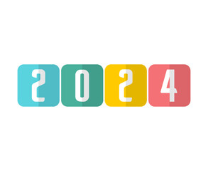 2024 Happy New Year Abstract Multicolor Graphic Design Vector Logo Symbol Illustration
