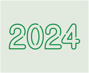 2024 Happy New Year Abstract Green Graphic Design Vector Logo Symbol Illustration
