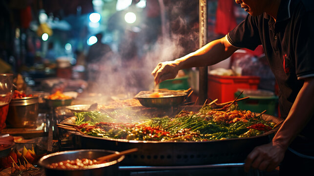 Asia Street food market