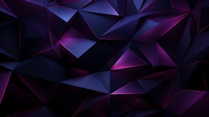 Deep Purple Abstract with Geometric Shapes and 3D Effect, Modern Background, Black, Contemporary Design, Captivating