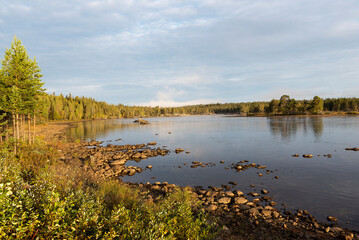 Sonnenaufgang am Piteälven in Schweden