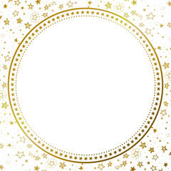 金色の丸型のペンを使った手描きの星フレーム素材