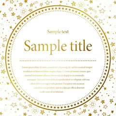 金色の丸型のペンを使った手描きの星フレーム素材