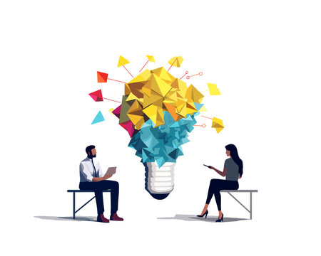 Brainstorming - people around Lightbulb