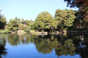 Oyakuen garden in Aizuwakamatsu, Fukushima, Japan