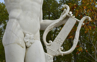 Versailles; France - october 27 2023 : statue in the castle park