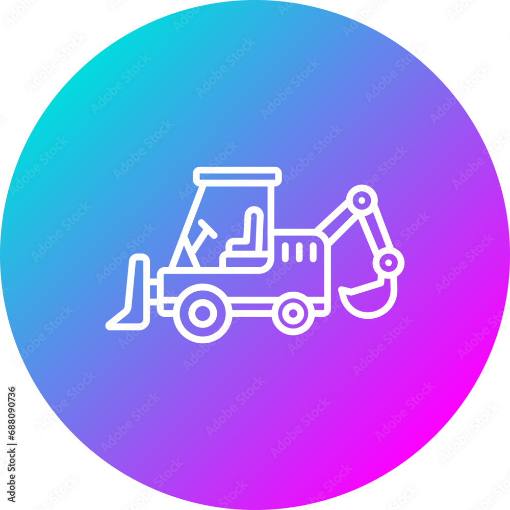 Canvas Prints Backhoe Icon