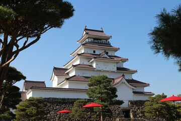 Tsurugajo Castle in Aizuwakamatsu, Fukushima, Japan
