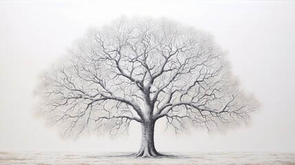Fototapeta na wymiar a isolated tree art pieces shine brightly on the white canvas