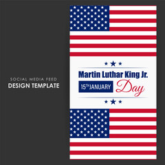 Vector illustration of Martin Luther King Jr Day social media feed template