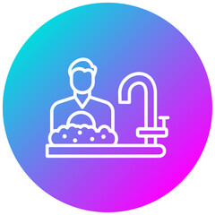 Man Washing Dishes Icon