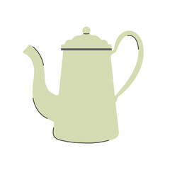 Vintage cute teapot isolated on white background. Teapot icon. Teapot vector illustration. 