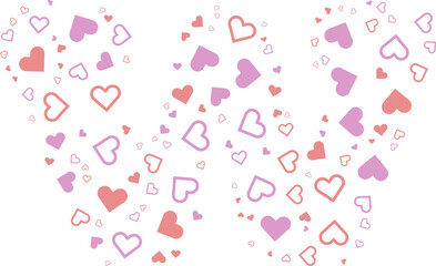 Llowercase w alphabet heart Valentine love pink letter.