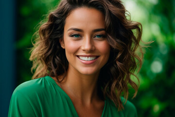 Fototapeta premium mujer sorisa amplia, dientes sanos,odontologia.