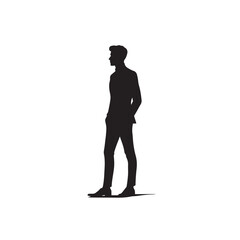 standing man silhuoette - black vector standing man silhuoette
