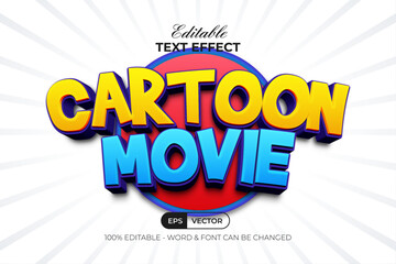 Cartoon Movie Text Effect Style. Editable Text Effect. - obrazy, fototapety, plakaty