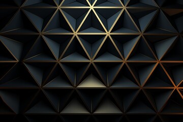 Black and Gold Abstract Background with Triangles