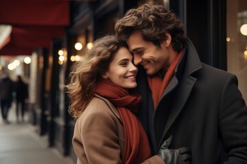 Fototapeta premium A Man and a Woman Standing Together