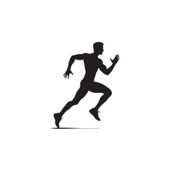 Fototapeta na wymiar Running Man Silhouette - black vector Running Man Silhouette - sports Silhouette