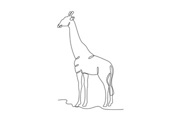A long-necked giraffe. World Wildlife Day one-line drawing