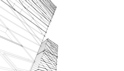 abstract  architecture vector 3d illustration