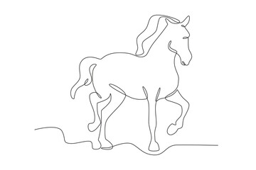A horse running. World Wildlife Day one-line drawing