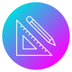 Pencil and Set Square Icon