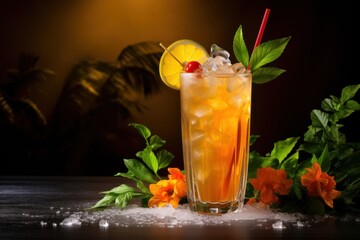 Tropical exotic mai tai cocktail