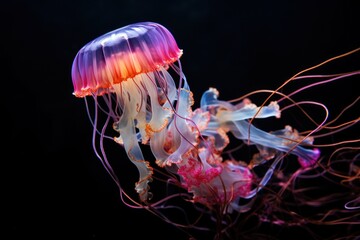 Jellyfish isolated on black background