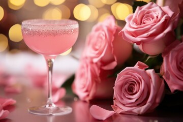 Pink Valentine's day cocktail