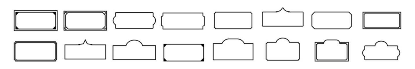Classic Frame set. Vintage borders collection. Retro frames isolated elements.
