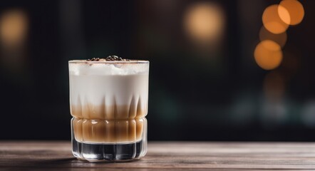 White russian cocktail with ice
