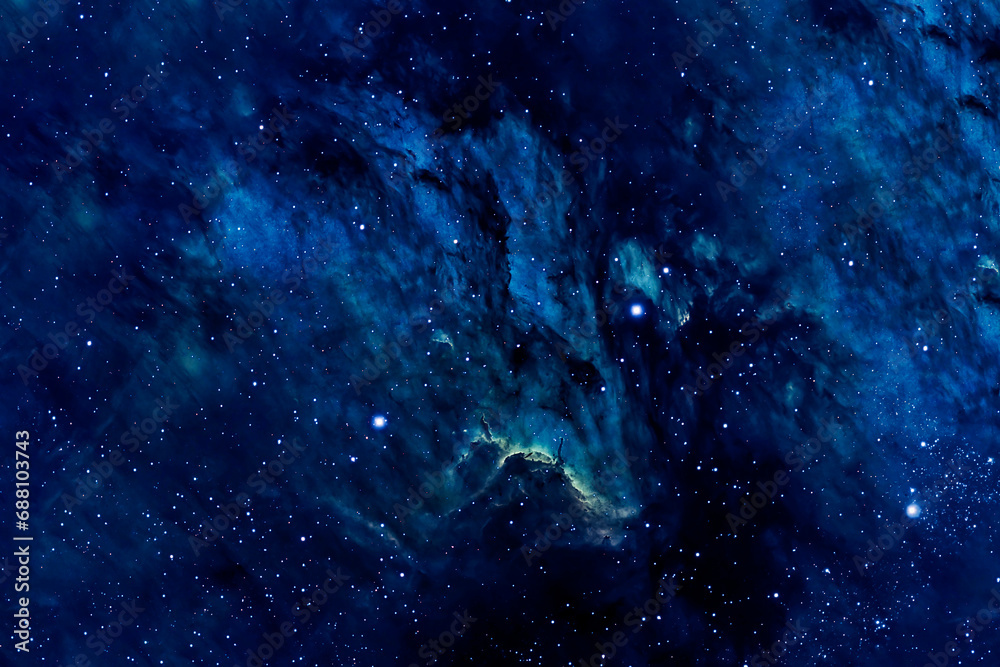 Wall mural blue cosmic nebula. elements of this image furnished by nasa