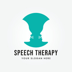 Speech Therapy Logo Design Vector Template Illustration