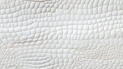 Fotobehang Seamless pattern with white reptile skin scales texture. © Sunny_nsk