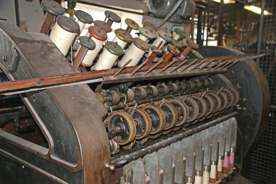 vintage machinery in a textile mill