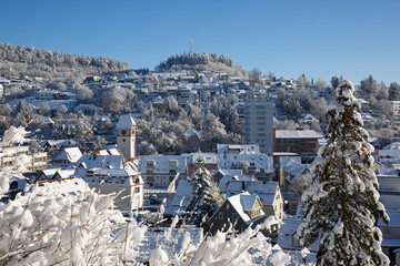 Winterlandschaft in Albstadt-Tailfingen im Zollernalbkreis (Schwäbische Alb)