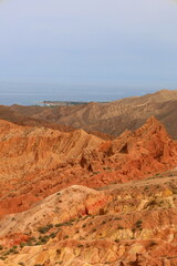 Fairytale Canyon Skazka located in Tosor next to Issyk-Kul lake, Kyrgyzstan